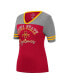 Фото #3 товара Women's Cardinal, Heathered Gray Iowa State Cyclones There You Are V-Neck T-shirt