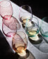Glass Colored Stemless Wine Glass, Set of 6