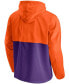 Men's Orange, Purple Clemson Tigers Thrill Seeker Half-Zip Hoodie Anorak Jacket