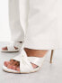 Фото #4 товара Be Mine Bridal Blossom heeled sandals in ivory satin