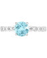 ფოტო #3 პროდუქტის Aquamarine (3/4 ct. t.w.) & Diamond (1/10 ct. t.w.) Ring in 14k White Gold