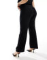 4th & Reckless Plus exclusive knitted pointelle straight leg trousers co-ord in black