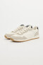 Contrast leather running trainers