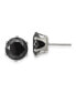 ფოტო #1 პროდუქტის Stainless Steel Polished Black Round CZ Stud Earrings