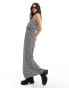 ONLY strappy maxi dress with graphic print in black