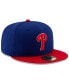 ფოტო #4 პროდუქტის Men's Royal, Red Philadelphia Phillies Alternate Authentic Collection On-Field 59FIFTY Fitted Hat