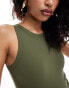 Spanx ribbed racerback bodysuit in dark green