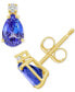 ფოტო #5 პროდუქტის Sapphire (1 ct. t.w.) & Diamond Accent Stud Earrings in 14k Gold (Also in Emerald, Ruby, & Tanzanite)