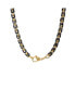 ფოტო #3 პროდუქტის Men's black IP and 18k gold Plated Stainless Steel 24" Byzantine Chain Necklaces