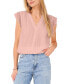 Фото #2 товара Women's Embellished V-Neck Cap Sleeve Top