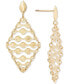 ფოტო #1 პროდუქტის Textured Openwork Geometric Drop Earrings in 10k Gold