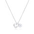 Delicate Heart and Daisy Necklace Feelings SFE01 silver, white, clear - фото #1