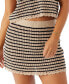 Juniors' Kelsey Striped Cotton Crochet Cover-Up Mini Skirt