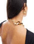 ASOS DESIGN necklace with brushed gold and torte link design