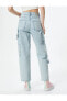 Фото #4 товара Джинсы прямого кроя высокой посадки Kargo Kot Pantolon Straight Jean с карманами - Eve Jean