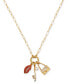 Фото #1 товара kate spade new york gold-Tone Imitation Pearl & Crystal Night Out Motif Charm Pendant Necklace, 16 + 3" extender