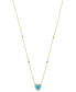 ფოტო #1 პროდუქტის EFFY® Turquoise & Diamond (1/6 ct. t.w.) Heart Halo Pendant Necklace in 14k Gold, 16" + 2" extender