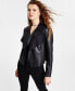 Фото #1 товара Women's Faux-Leather Flyaway Jacket, Created for Macy's
