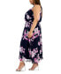 Фото #3 товара Plus Size Floral-Print Halterneck Maxi Dress