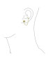 ფოტო #3 პროდუქტის Genuine Tiny Yellow 10K Gold Spiritual Blue CZ Protection Amulet Double Piercing 1 Piece Chain Evil Eye Stud Earring Ear Lobe Cartilage For Women
