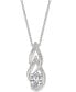 ფოტო #1 პროდუქტის Silver-Tone Cubic Zirconia Pendant Necklace, Created for Macy's