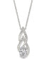 ფოტო #1 პროდუქტის Silver-Tone Cubic Zirconia Pendant Necklace, Created for Macy's