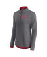 Фото #2 товара Women's Gray Oklahoma Sooners Corner Quarter-Zip Top