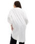 ONLY Curve v neck oversized shirt in white