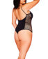 Фото #2 товара Hattie Plus Size Seamless Teddy with Diamond Mesh Details