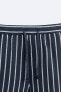 Striped textured bermuda shorts