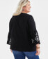 ფოტო #4 პროდუქტის Plus Size Embroidered Pintuck Blouse, Created for Macy's