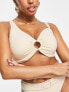 Ivory Rose Fuller Bust one shoulder top with removable pads in gold shimmer