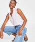 Фото #1 товара Women's Sleeveless Ruffle-Neck Top, Created for Macy's