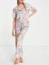 ASOS DESIGN – Mix & Match – Pyjama-Hemd aus Modal in Rosa mit Früchtemuster