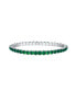 ფოტო #1 პროდუქტის Simulated Emerald May Birthstone Tennis Stretch Bracelet