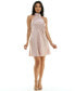 ფოტო #1 პროდუქტის Women's Satin Jacquard Halter Mini Dress