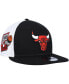 Фото #1 товара Men's Black Chicago Bulls Pop Panels 9FIFTY Snapback Hat