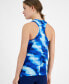 Фото #2 товара Women's Shibori Wave Mesh Racerback Tank Top, Created for Macy's