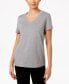 ფოტო #1 პროდუქტის Women's Sleepwell Solid S/S V-Neck T-Shirt with Temperature Regulating Technology