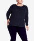 Plus Size Carina Cable Knit Round Neck Sweater