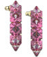 ფოტო #2 პროდუქტის Gold-Tone Chroma Pink Spiky Crystal Hoop Earrings