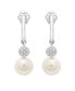 ფოტო #3 პროდუქტის Cultured Freshwater Pearl (7mm) and Diamond (1/20 ct. t.w.) Earrings in Sterling Silver