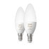 Фото #3 товара Signify Philips Hue White and colour ambience Candle - E14 smart bulb - (2-pack) - Smart bulb - White - Bluetooth/Zigbee - Integrated LED - E14 - 2000 K