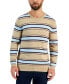 Фото #1 товара Men's Elevated Striped Long Sleeve Crewneck Sweater, Created for Macy's
