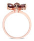 ფოტო #3 პროდუქტის Garnet and Diamond Accent Floral Ring