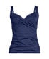 Фото #2 товара Women's DD-Cup V-Neck Wrap Underwire Tankini Swimsuit Top Adjustable Straps