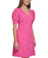 ფოტო #8 პროდუქტის Women's Blossom Jacquard Puff-Sleeve Dress