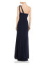 Xscape One-Shoulder Cutout Ity with Front Slit Navy 6