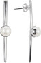 Genuine silver earrings with right pearl JL0464