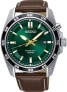 Фото #1 товара Seiko Kinetic Men's Stainless Steel Watch with Leather Strap.